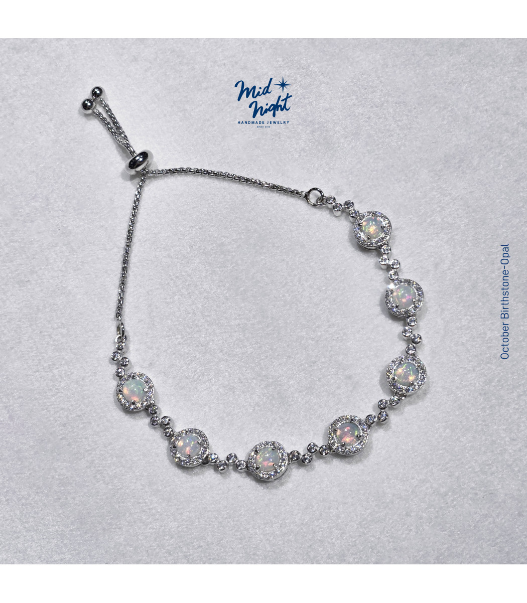 October Birthstone-Opal Bubble Bracelet